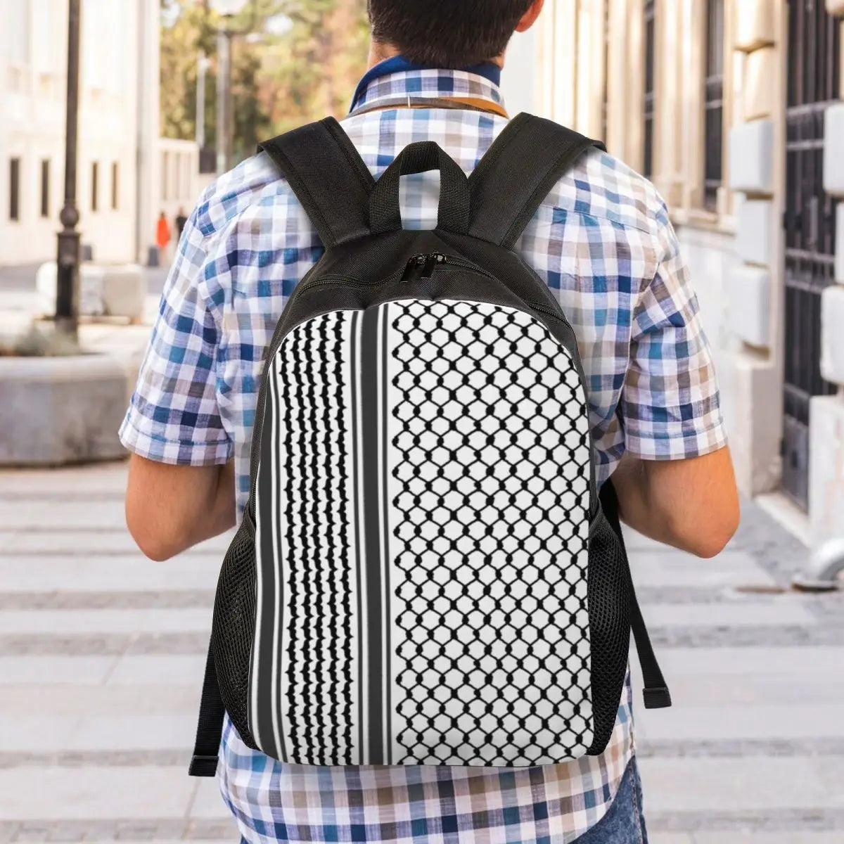 Palestinians Keffiyeh Pattern Backpack for Women Men Waterproof Bookbags