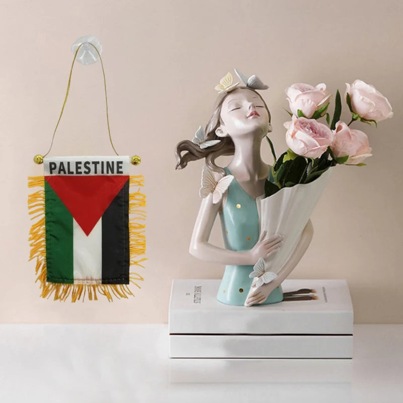 Palestine Small Hanging Flag Double Sided Tassel