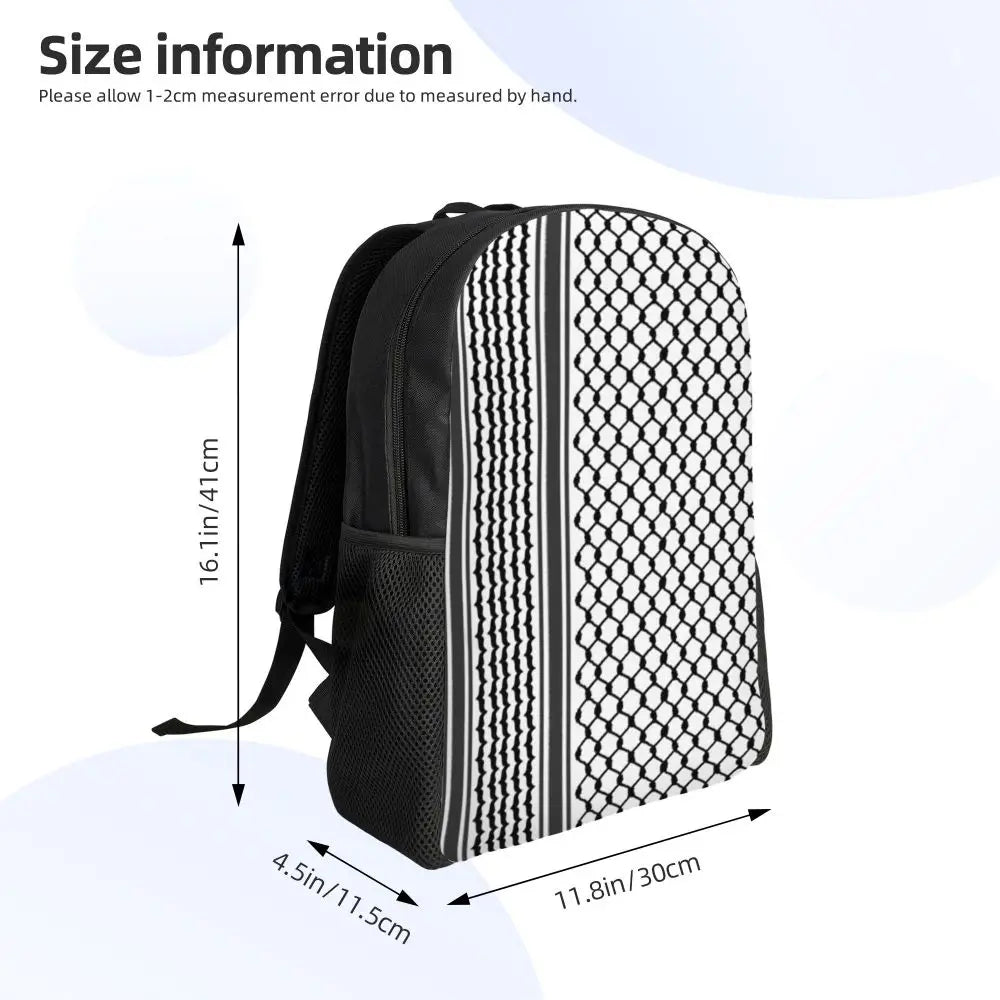 Palestinians Keffiyeh Pattern Backpack for Women Men Waterproof Bookbags