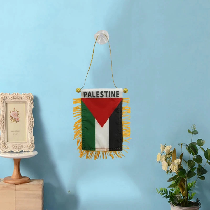 Palestine Small Hanging Flag Double Sided Tassel